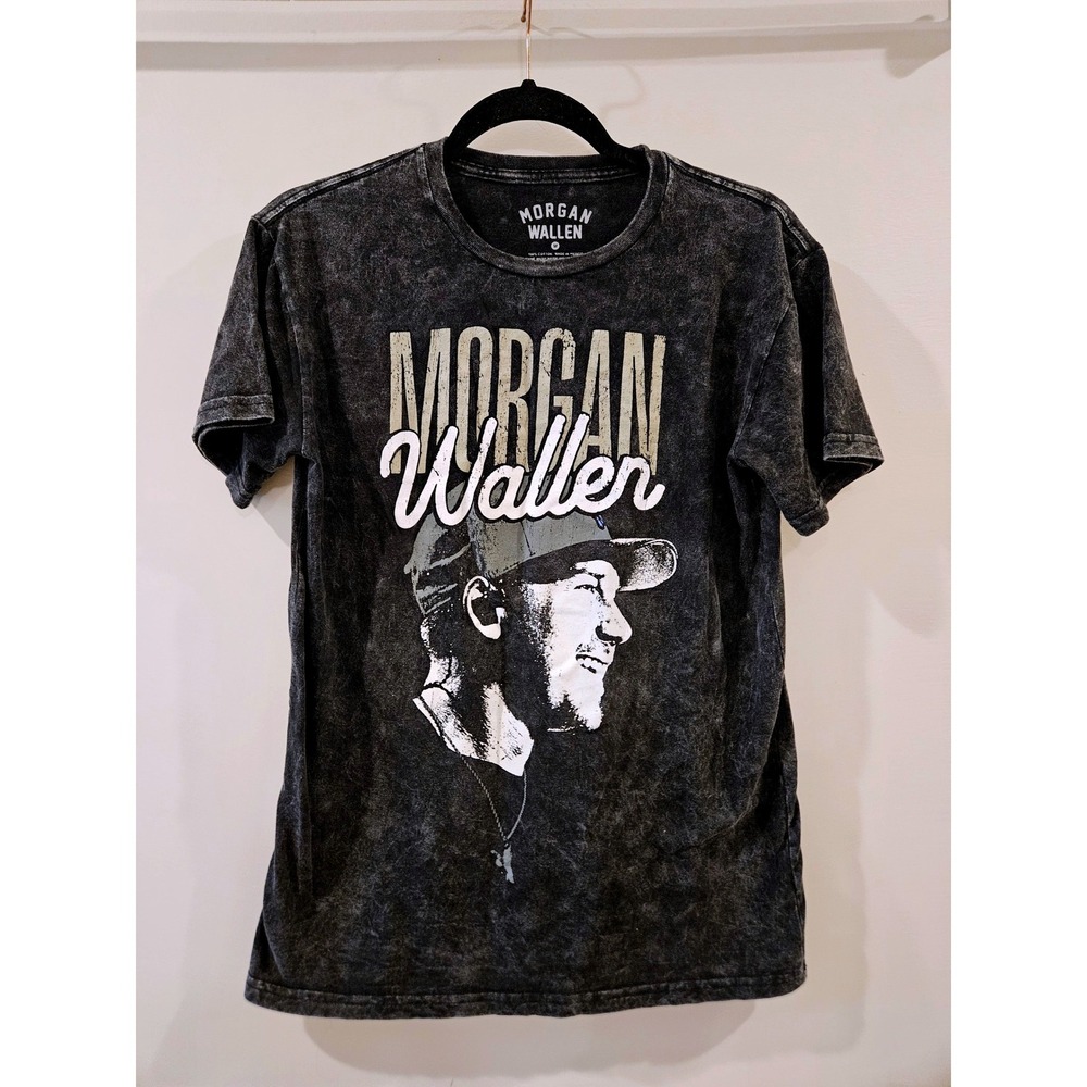 Morgan Wallen Graphic T-Shirt Mens Gray Acid Wash Country Music Concert Size M